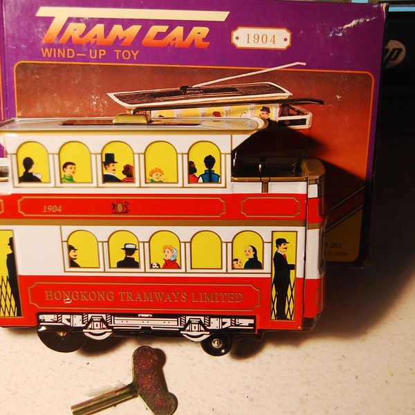 Tin Toy -Tram Car wind up--1904 replica--Brand New in a Box--See Pics--