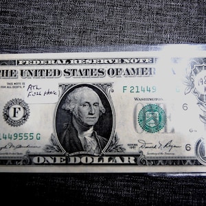 1981--One Dollar Federal Reserve -Serial is Full House -  Printed for Atlanta .  Federal Res.  Bank-UC/Crisp--Ungraded--