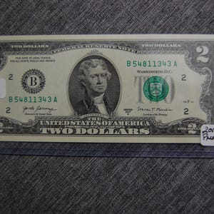 2017 A--Two  Dollar ---U S Note  - Printed for N.Y FRB - -Crisp--Uncirculated--Ungraded--Two Consecutive Bills--What You See is what you Get