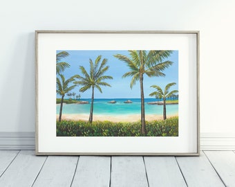 Hawaii art | Hawaii art print | Kohola Lagoon | Ko Olina | Hawaiian art | Hawaii decor | Hawaii art painting | Oahu Art | Oahu art print
