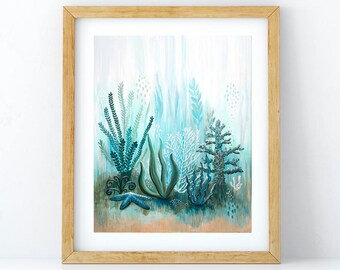 Another World - Art Print, 8 x 10, underwater painting, underwater art