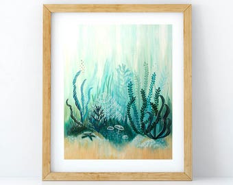 Eyes Have Not Seen - Art Print, 8 x 10, underwater painting, underwater art