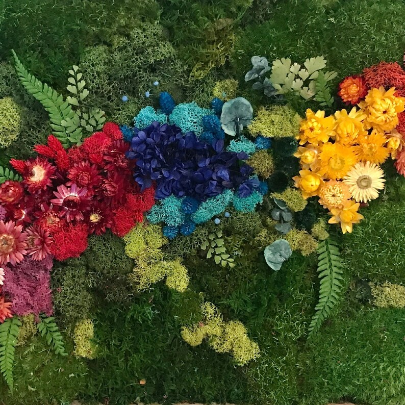 Floral Moss Wall Art Moss Wall Art Moss Wall Preserved Etsy