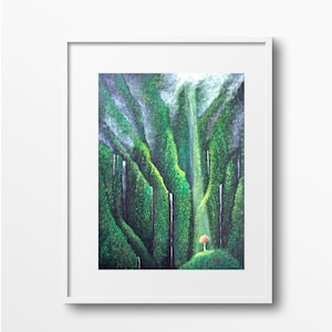 Mountain Art | Thriving in the Valley - Art Print |  Koolau Mountains | Oahu Art | Mountain Print |  Waterfall Art Print | Waterfall Artwork