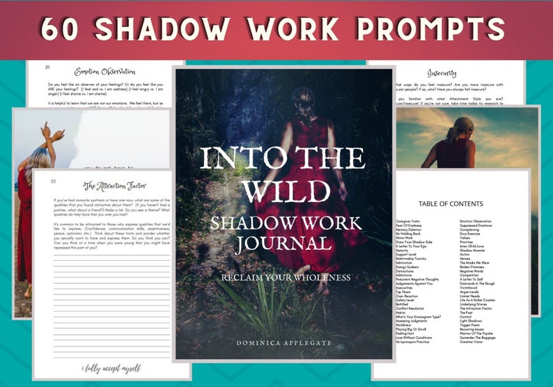 Into the Wild Shadow Work Journal PDF DOWNLOAD 60 Prompts image 1