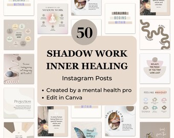 50 Done For You Inner Healing/Shadow Work Instagram Templates | Social Media Engagement | Marketing Templates