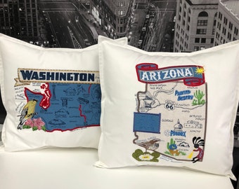 Arizona pillow- Custom Embroidery