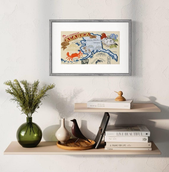 Alaska State Embroidered Wall Art, Home Decor