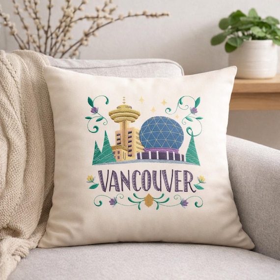 Vancouver - Embroidered decorative pillow - Home decor - Home and Living
