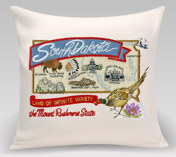 South Dakota State pillow with feather insert