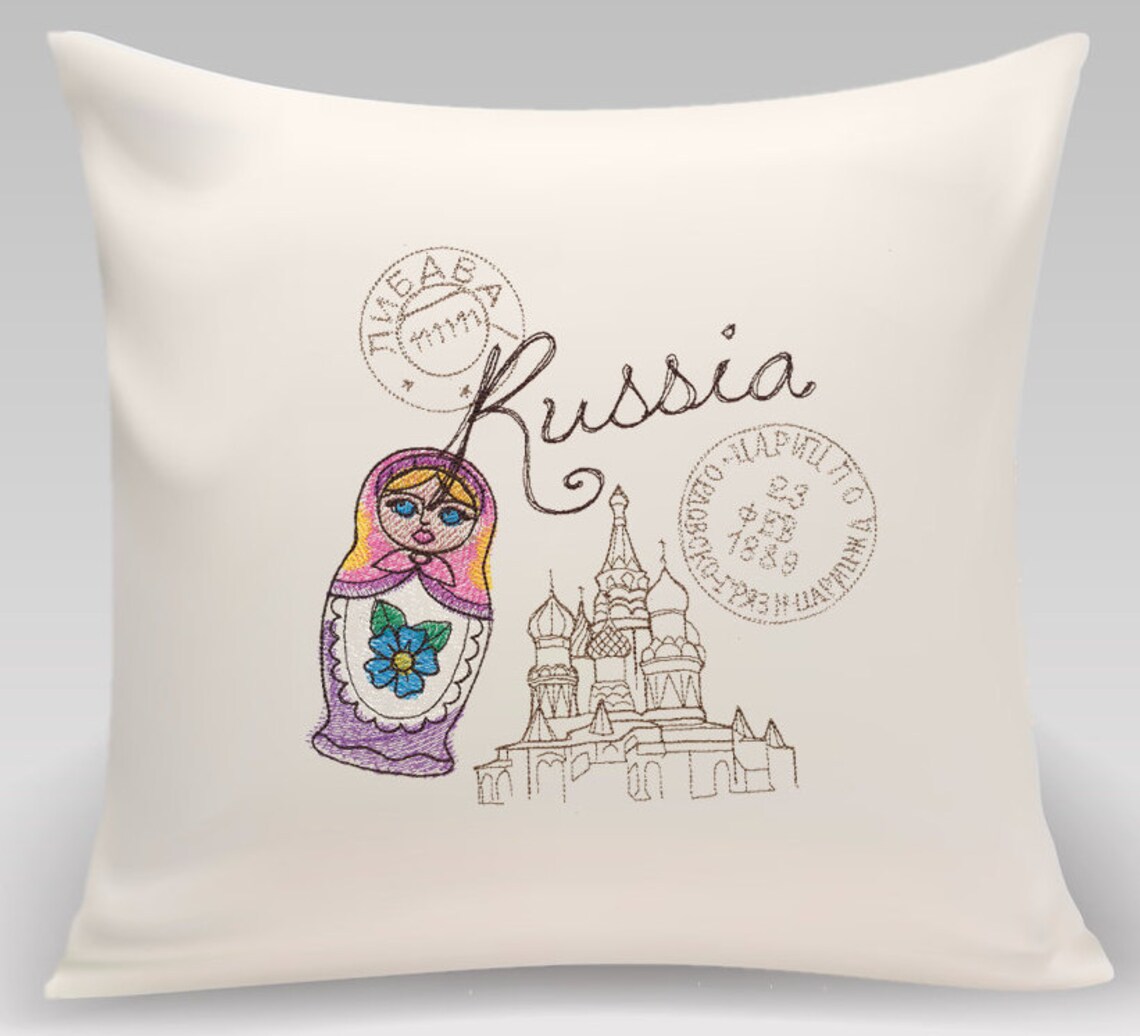 Russia Embroidered Decorative Pillow Home Decor Home and Etsy