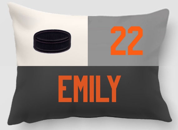 Ice Hockey - Embroidered and Applique twill personalized sports pillow- Team gift - Home decor