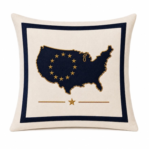 Patriotic Embroidered America 250 Pillow 1776-2026-