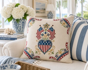 America 250 embroidered pillow USA anniversary decor