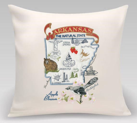 Arkansas State pillow with feather insert