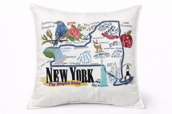 New York State pillow with feather insert