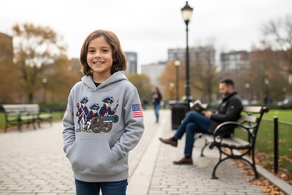 Embroidered patriotic 250 years hooded sweatshirt