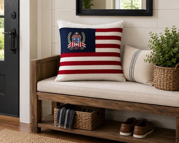 America 250 embroidered pillow USA anniversary decor