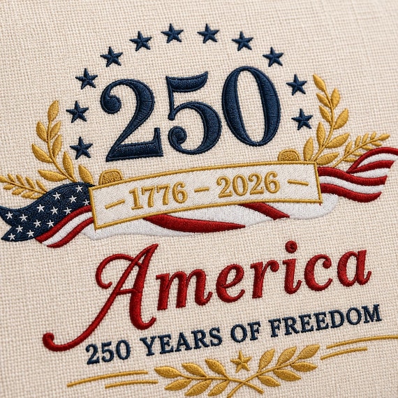 America 250 pillow - Embroidered heirloom keepsake - Patriotic Home decor