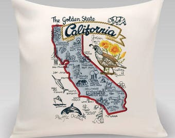 California State pillow with feather insert