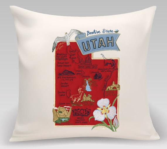 Utah State pillow with feather insert