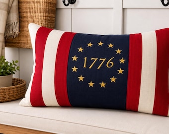 America 250 embroidered pillow USA anniversary decor