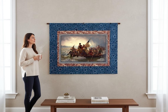 Quilt Kit available in two sizes -Washington Crossing - Patriotic Wall Hanging - American History Fabric Panel
