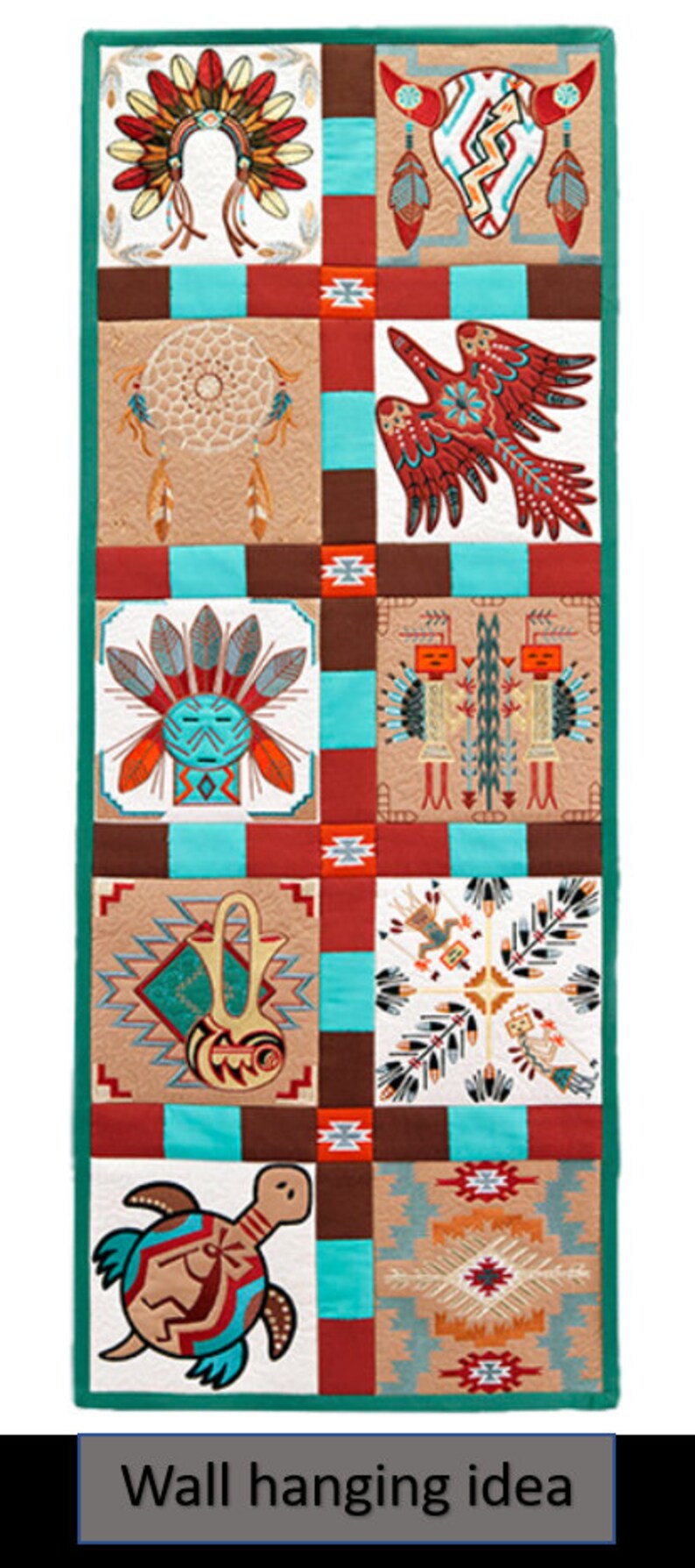 Navajo quilt blocks Embroidered and Appliqued blocks 20 Etsy