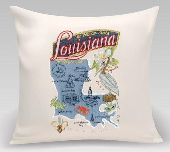 Louisana State pillow with feather insert