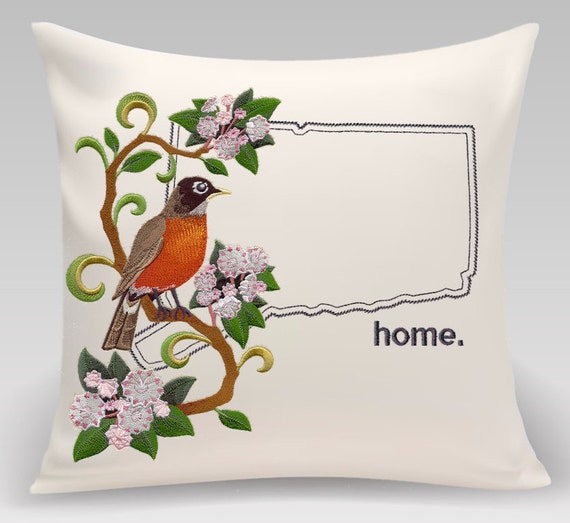 Connecticut Rob and Mountain Laurel Medley-Embroidered with feather insert