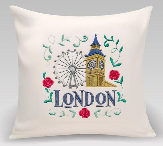 London Pillow - Custom Embroidery