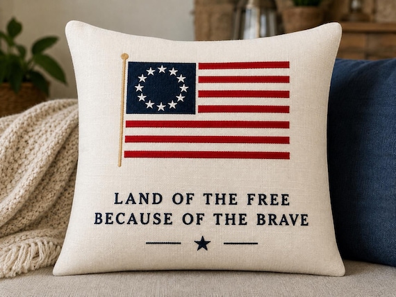 America 250 embroidered pillow USA anniversary decor