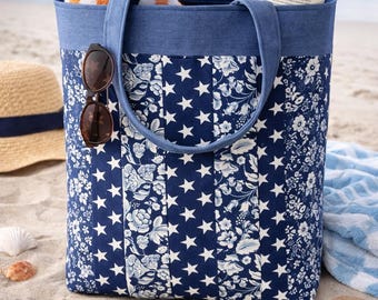Embroidered monogram tote - Teacher gift - Casual Beach bag
