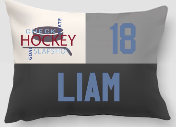 Embroidered Ice Hockey Pillow Cover – Personalized Sports Gift, Dorm Decor