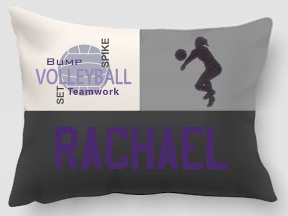 Personalized Volleyball Pillow – Embroidered Applique, Dorm Decor