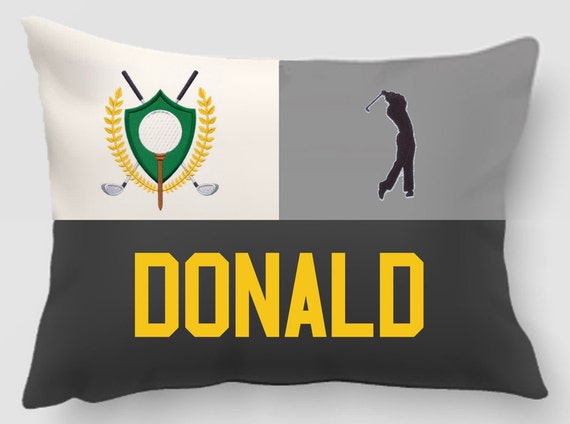 Golf pillow-Embroidered and appliqued Personalized pillow-Handmade pillow-Gift for Dad - Home decor