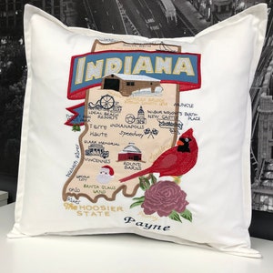 Indiana State pillow with deather insert