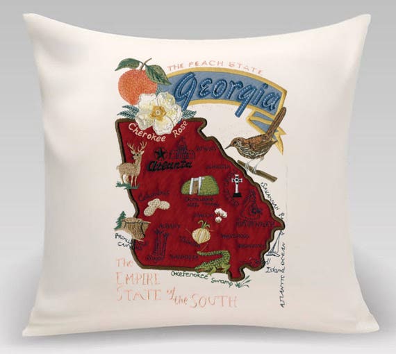 Georgia State pillow with feather insert