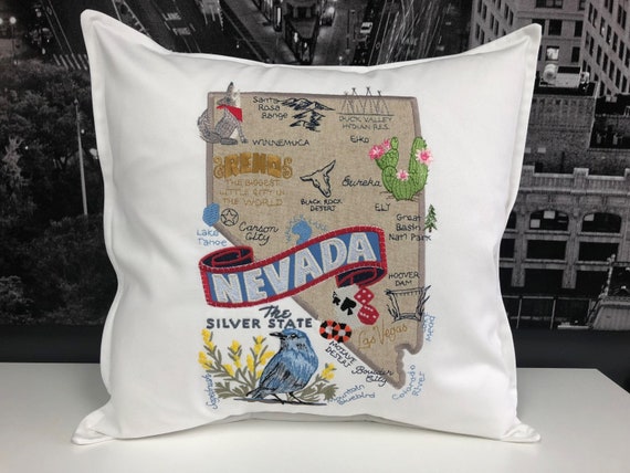 Nevada State pillow with featsher insert