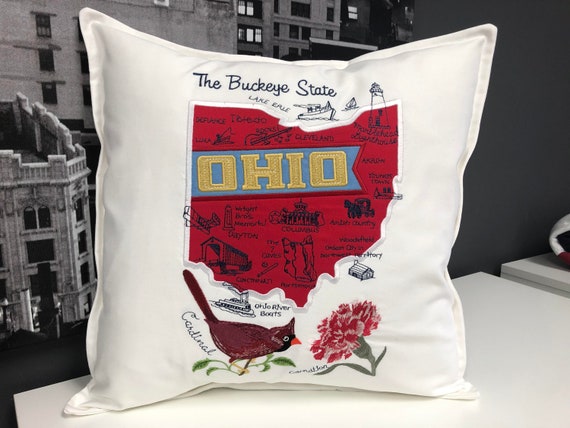 Ohio State pillow with feather insert