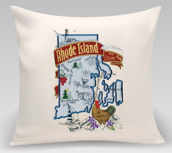 Rhode Island State pillow with feather insert