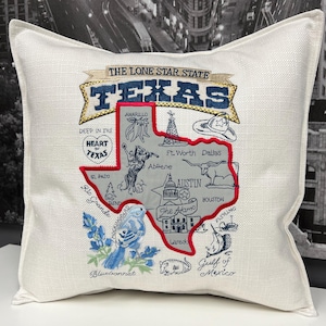 Texas State pillow with feather insert