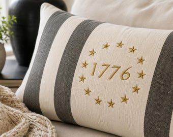 America 250 embroidered pillow USA anniversary 1776 decor