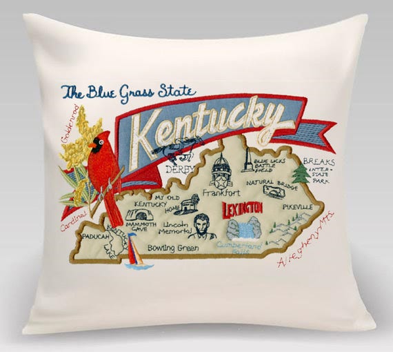 Kentucky State pillow with feather insert