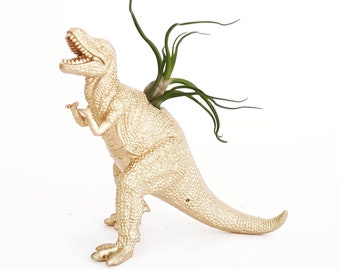 Gold T-Rex Dino Planter // Air Plants // Unique Planters