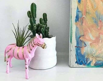Pink Zebra Planter, New Baby Gifts, Safari Planters