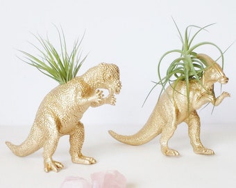 Cool Gifts for Cool People // Gold Dino Planters