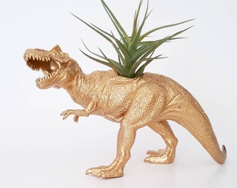 Gold Dino Planter // Indoor Planter // Air Plants