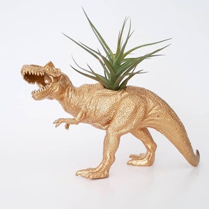 Gold Dino Planter // Indoor Planter // Air Plants