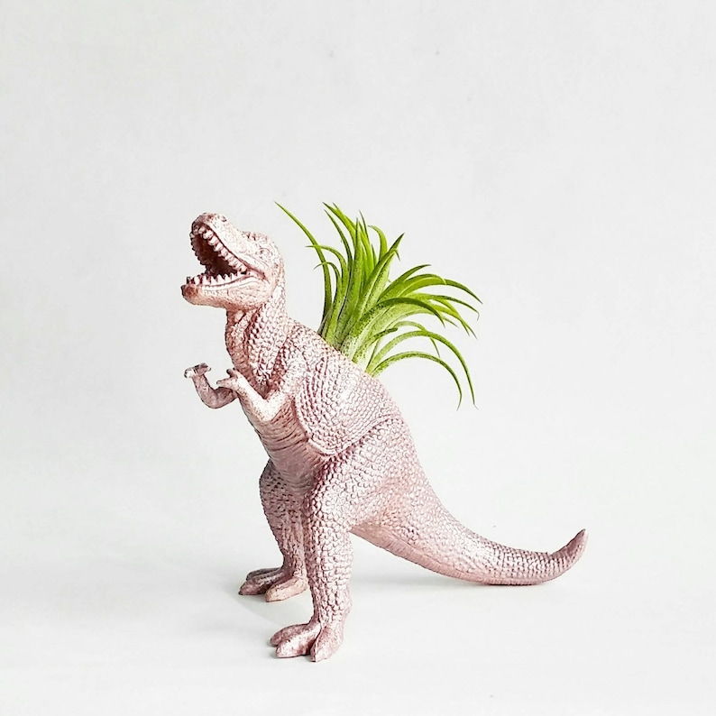 Dino Planter Rose Chrome Mini Planter